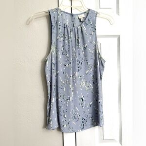 a new day Light Blue Patterned Sleeveless Blouse